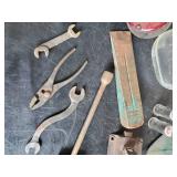 Mixed Lot of Vintage Items Tools, Horseshoes Jar and much more