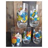 10 Vintage Smurf Glasses in good Vibrant Condition No Chips or Cracks