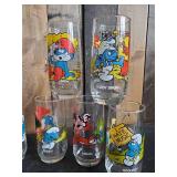 10 Vintage Smurf Glasses in good Vibrant Condition No Chips or Cracks