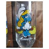 10 Vintage Smurf Glasses in good Vibrant Condition No Chips or Cracks