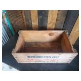 Large Wooden Bethlehem Steel Corp Box  In good Solid condition Vibrant Condition