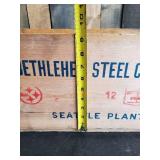 Large Wooden Bethlehem Steel Corp Box  In good Solid condition Vibrant Condition