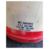 Large Mobil oil Metal 5 Gallon Oil Can with Spout and Wooden handle