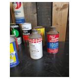 Various Vintage Collectible  Oil Cans - Auto Accessories Heet, Oil Bottle with Spout, Brasso and more