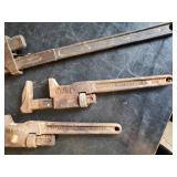 3 Pipe Wrenches 2 marked Trimo from Timont Manufacturing Co.