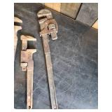 3 Pipe Wrenches 2 marked Trimo from Timont Manufacturing Co.