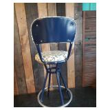 Cute refurbished Nautical Metal Stool with cushion Seat and Backrest This is a Must have for the Lake Place!!