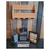 Wine Décor Lot with cork holders and Wine Shelf/Glass holder