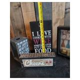 Wine Décor Lot with cork holders and Wine Shelf/Glass holder