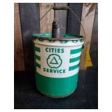 Awesome Cities Service 5 gallon Metal Can with Spout and wooden handle