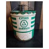 Awesome Cities Service 5 gallon Metal Can with Spout and wooden handle