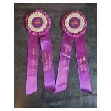 2 Highly Collectible Vintage purple Snowmobile Ribbons and Moto-Ski Metal Sign