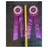 2 Highly Collectible Vintage purple Snowmobile Ribbons and Moto-Ski Metal Sign