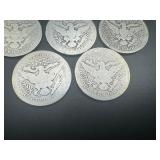 Five 90% Silver Barber Quarters Five 90% Silver Barber Quarters