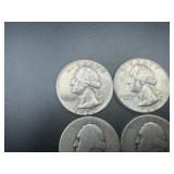 Four 90% Silver Washington Quarters Four 90% Silver Washington Quarters