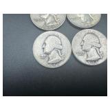Four 90% Silver Washington Quarters Four 90% Silver Washington Quarters