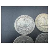 Four 90% Silver Washington Quarters Four 90% Silver Washington Quarters