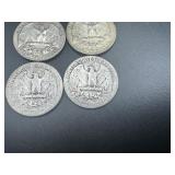 Four 90% Silver Washington Quarters Four 90% Silver Washington Quarters