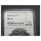 2020 1 Oz. Silver American Eagle NGC MS69 2020 1 Oz. Silver American Eagle NGC MS69