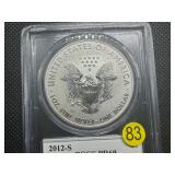 2012-S Reverse Proof 1 Oz. American Silver Eagle 75th Anniv. SF Mint Set PCGS PR69 - PCGS Price Guide $100 2012-S Reverse Proof 1 Oz. American Silver Eagle 75th Anniv. SF Mint Set PCGS PR69 - PCGS Price Guide $100