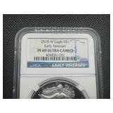 2018-W Proof 1 Oz. American Silver Eagle Early Releases NGC PF69 Ultra Cameo -  NGC Price Guide $100 2018-W Proof 1 Oz. American Silver Eagle Early Releases NGC PF69 Ultra Cameo -  NGC Price Guide $100