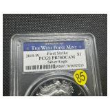 2019-W Proof 1 Oz. American Silver Eagle First Strike PCGS PF70DCAM - Perfect Graded Coin! - PCGS Price Guide $110 2019-W Proof 1 Oz. American Silver Eagle First Strike PCGS PF70DCAM - Perfect Graded Coin! - PCGS Price Guide $110