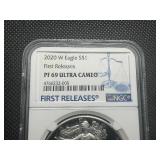 2020-W Proof 1 Oz. American Silver EagleFirst Releases NGC PF69 Ultra Cameo -  NGC Price Guide $100 2020-W Proof 1 Oz. American Silver EagleFirst Releases NGC PF69 Ultra Cameo -  NGC Price Guide $100