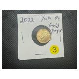 2022  $5.00 Gold Eagle (1/10 Ounce) of .999 Gold 2022  $5.00 Gold Eagle (1/10 Ounce) of .999 Gold