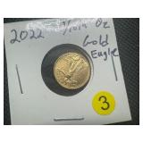 2022  $5.00 Gold Eagle (1/10 Ounce) of .999 Gold 2022  $5.00 Gold Eagle (1/10 Ounce) of .999 Gold