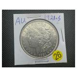 1921-S Morgan Silver Dollar Marked AU When Purchased 1921-S Morgan Silver Dollar Marked AU When Purchased