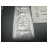 Heraeus Ten Ounce .9999 Silver Bar with Certificate of Authenticity Serial No. JA97575 Heraeus Ten Ounce .9999 Silver Bar with Certificate of Authenticity Serial No. JA97575