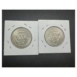Two 90% Silver Kennedy Half Dollars: 1964 and 1964-D - Both Marked AU50 when Purchased - Nice Mint Luster!! Two 90% Silver Kennedy Half Dollars: 1964 and 1964-D - Both Marked AU50 when Purchased - Nice Mint Luster!!