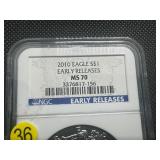 2010 1 Oz. Silver American Eagle Early Releases NGC MS70  - Perfect Graded Coin! 2010 1 Oz. Silver American Eagle Early Releases NGC MS70  - Perfect Graded Coin!