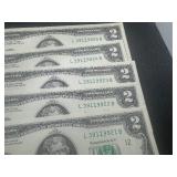 Five Sequential $2 Bills Five Sequential $2 Bills