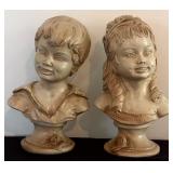 Vintage 1962 Universal Statuary Corp, Chicago 22 Boy and Girl Busts