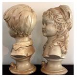 Vintage 1962 Universal Statuary Corp, Chicago 22 Boy and Girl Busts