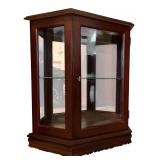 Vintage Pulaski Furniture Canted Console Glass Shelf & Back Mirror