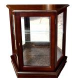 Vintage Pulaski Furniture Canted Console Glass Shelf & Back Mirror