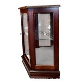 Vintage Pulaski Furniture Canted Console Glass Shelf & Back Mirror