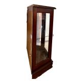 Vintage Pulaski Furniture Canted Console Glass Shelf & Back Mirror