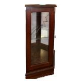 Vintage Pulaski Furniture Canted Console Glass Shelf & Back Mirror