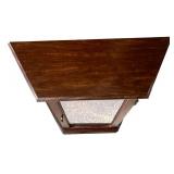 Vintage Pulaski Furniture Canted Console Glass Shelf & Back Mirror