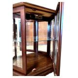 Vintage Pulaski Furniture Canted Console Glass Shelf & Back Mirror