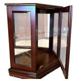 Vintage Pulaski Furniture Canted Console Glass Shelf & Back Mirror