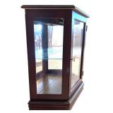 Vintage Pulaski Furniture Canted Console Glass Shelf & Back Mirror