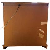 Vintage Pulaski Furniture Canted Console Glass Shelf & Back Mirror