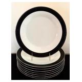 Beautiful Vintage China Set in White & Black by Noritake No 6883 "Sharon"