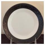 Beautiful Vintage China Set in White & Black by Noritake No 6883 "Sharon"