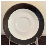 Beautiful Vintage China Set in White & Black by Noritake No 6883 "Sharon"