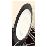 Beautiful Vintage China Set in White & Black by Noritake No 6883 "Sharon"